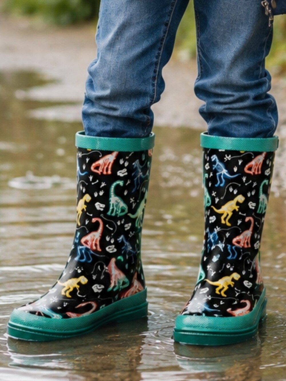 Lily & Dan Boys Dinosaur Rain Boots Size 11/12 NWT